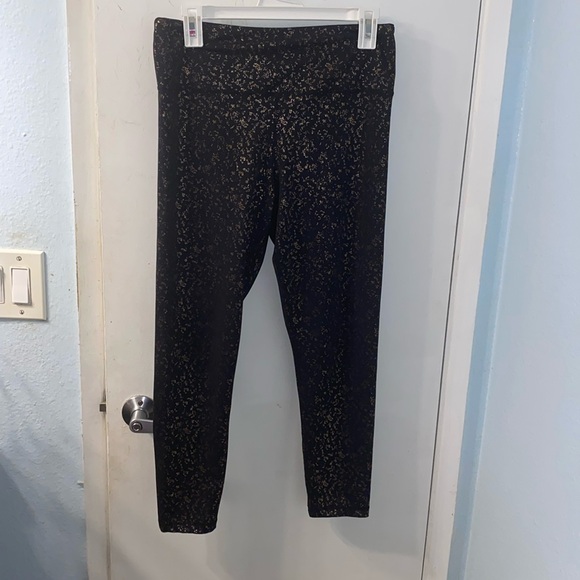 ZYIA Active Black Rose Gold Flake Light n Tight Hi-Rise Legging Size 12 - Picture 5 of 12